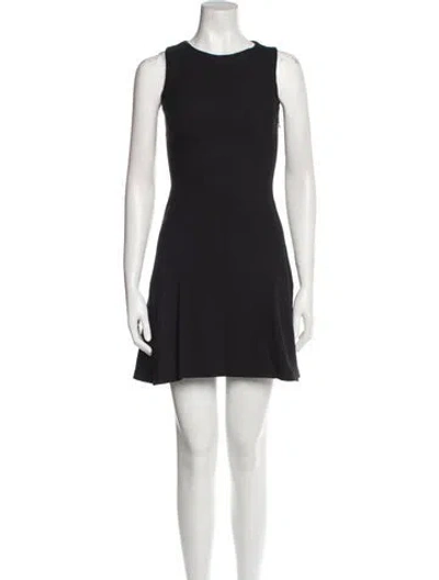 Pre-owned Theory Crew Neck Mini Dress In Black
