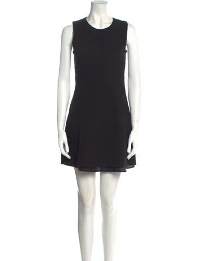 Pre-owned Theory Crew Neck Mini Dress In Black