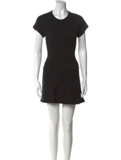 Pre-owned Theory Crew Neck Mini Dress In Black