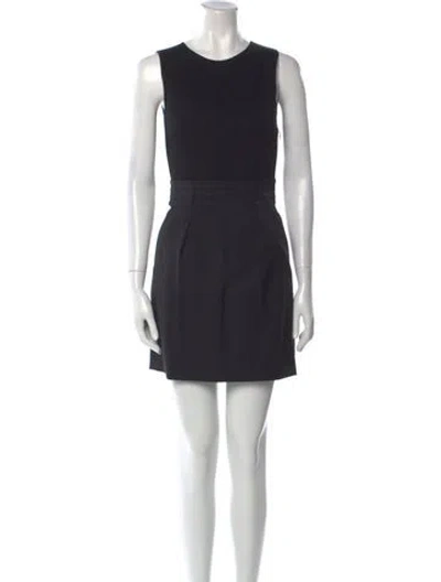 Pre-owned Theory Crew Neck Mini Dress In Black