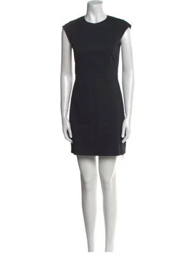 Pre-owned Theory Crew Neck Mini Dress In Black