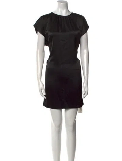 Pre-owned Theory Crew Neck Mini Dress In Black