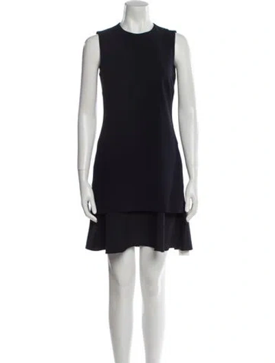 Pre-owned Theory Crew Neck Mini Dress In Black
