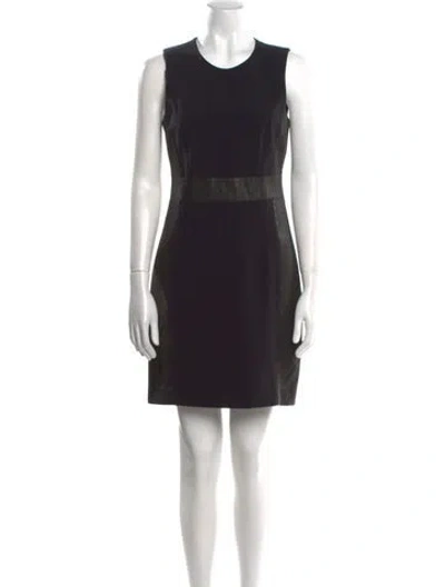 Pre-owned Theory Crew Neck Mini Dress In Black