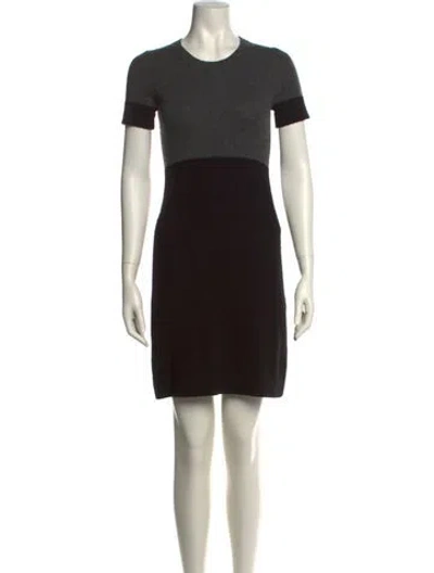 Pre-owned Theory Crew Neck Mini Dress In Black