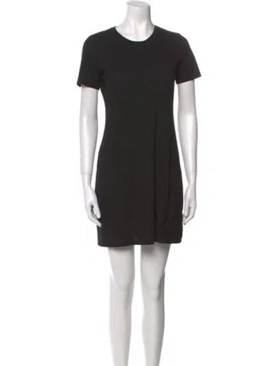 Pre-owned Theory Crew Neck Mini Dress In Black