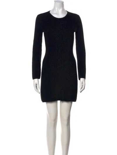 Pre-owned Theory Crew Neck Mini Dress In Black