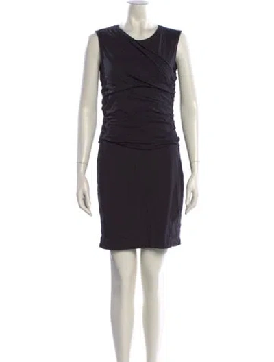 Pre-owned Theory Crew Neck Mini Dress In Black