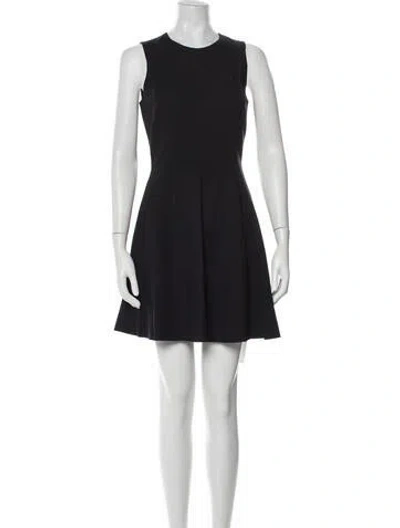 Pre-owned Theory Crew Neck Mini Dress In Black