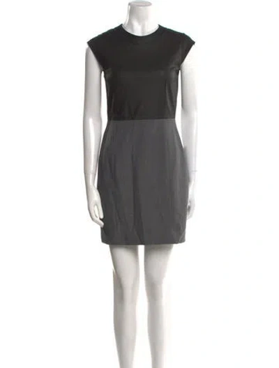 Pre-owned Theory Crew Neck Mini Dress In Black