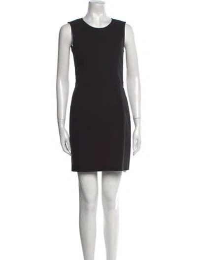 Pre-owned Theory Crew Neck Mini Dress In Black