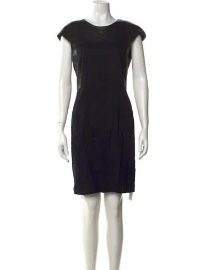 Pre-owned Theory Crew Neck Mini Dress In Black