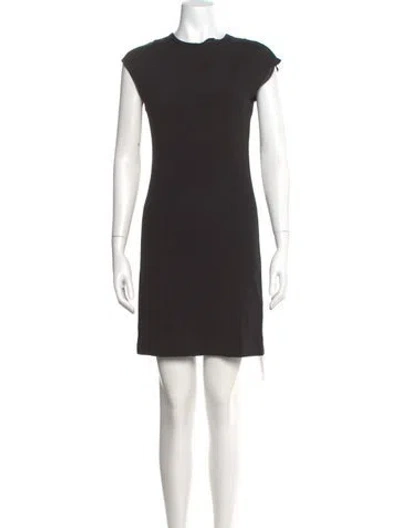 Pre-owned Theory Crew Neck Mini Dress In Black