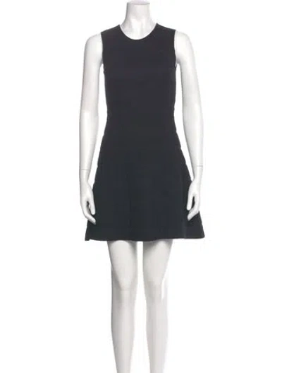 Pre-owned Theory Crew Neck Mini Dress In Black