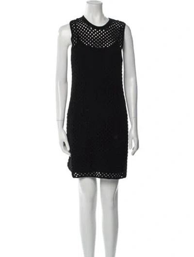 Pre-owned Theory Crew Neck Mini Dress In Black