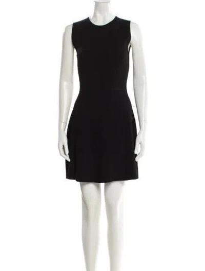Pre-owned Theory Crew Neck Mini Dress In Black