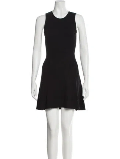 Pre-owned Theory Crew Neck Mini Dress In Black