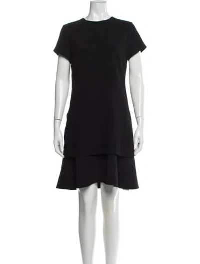 Pre-owned Theory Crew Neck Mini Dress In Black