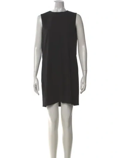 Pre-owned Theory Crew Neck Mini Dress In Black