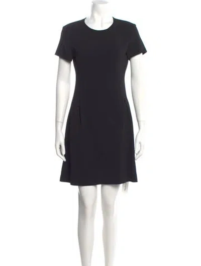 Pre-owned Theory Crew Neck Mini Dress In Black