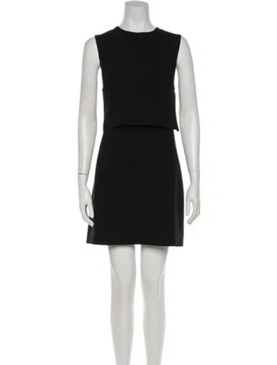 Pre-owned Theory Crew Neck Mini Dress In Black