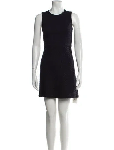 Pre-owned Theory Crew Neck Mini Dress In Black