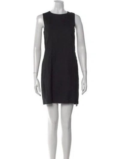 Pre-owned Theory Crew Neck Mini Dress In Black
