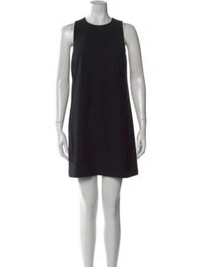 Pre-owned Theory Crew Neck Mini Dress In Black
