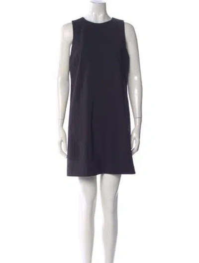 Pre-owned Theory Crew Neck Mini Dress In Black