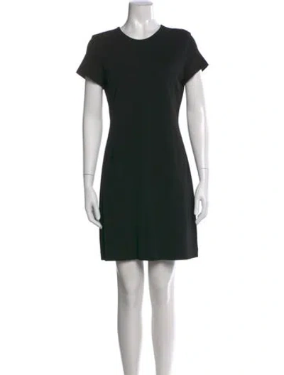 Pre-owned Theory Crew Neck Mini Dress In Black