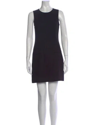 Pre-owned Theory Crew Neck Mini Dress In Black
