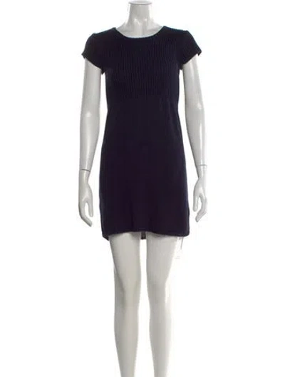 Pre-owned Theory Crew Neck Mini Dress In Black