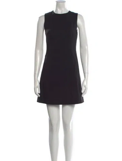 Pre-owned Theory Crew Neck Mini Dress In Black