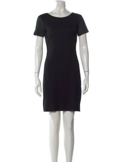 Pre-owned Theory Crew Neck Mini Dress In Black
