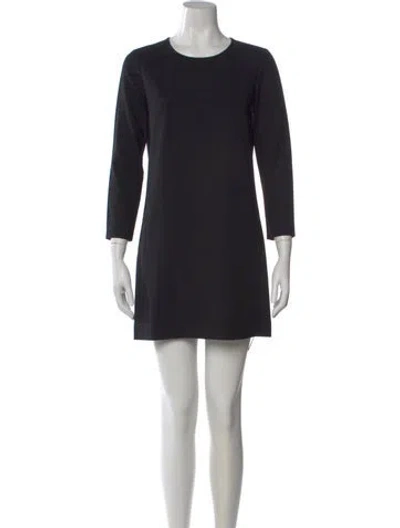 Pre-owned Theory Crew Neck Mini Dress In Black