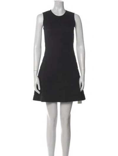 Pre-owned Theory Crew Neck Mini Dress In Black