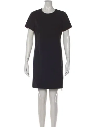 Pre-owned Theory Crew Neck Mini Dress In Black