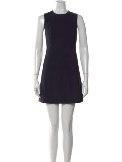 Pre-owned Theory Crew Neck Mini Dress In Black