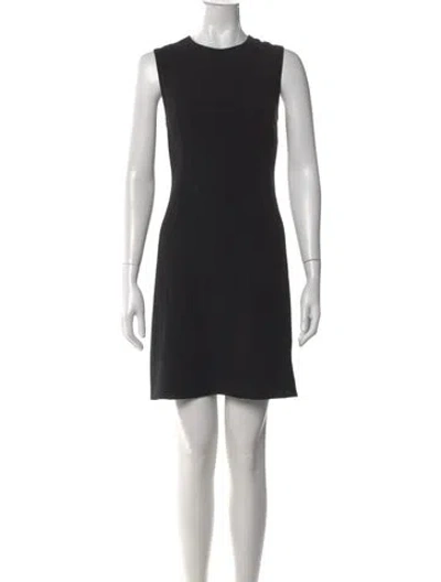 Pre-owned Theory Crew Neck Mini Dress In Black