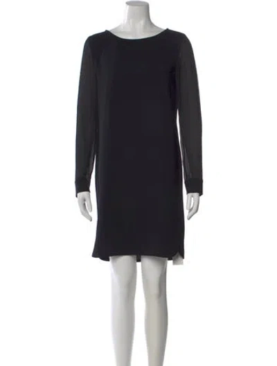 Pre-owned Theory Crew Neck Mini Dress In Black