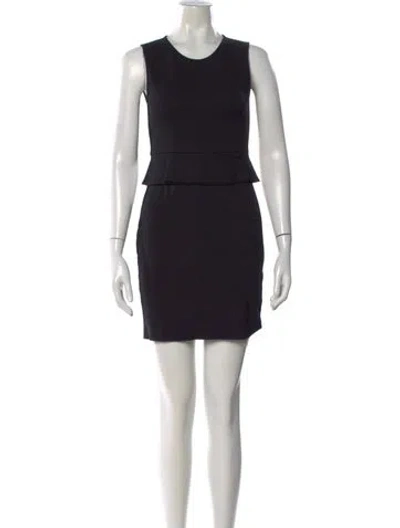 Pre-owned Theory Crew Neck Mini Dress In Black