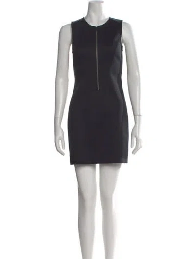 Pre-owned Theory Crew Neck Mini Dress In Black
