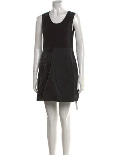 Pre-owned Theory Crew Neck Mini Dress In Black