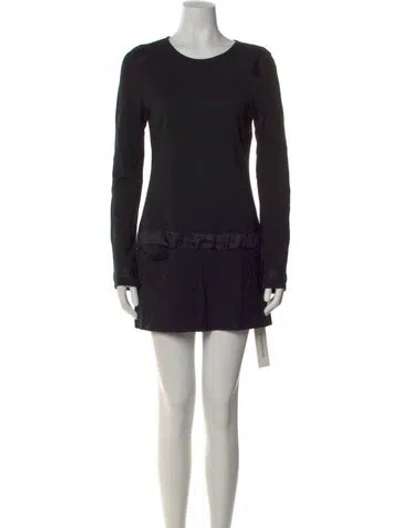 Pre-owned Theory Crew Neck Mini Dress In Black