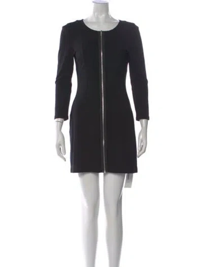 Pre-owned Theory Crew Neck Mini Dress In Black