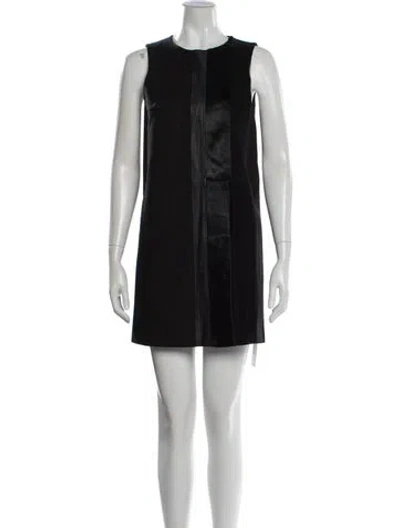 Pre-owned Theory Crew Neck Mini Dress In Black