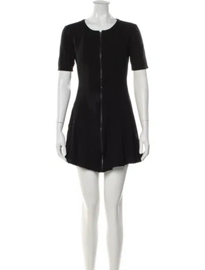 Pre-owned Theory Crew Neck Mini Dress In Black
