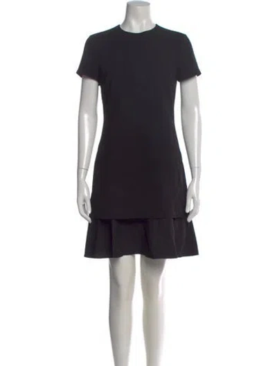 Pre-owned Theory Crew Neck Mini Dress In Black