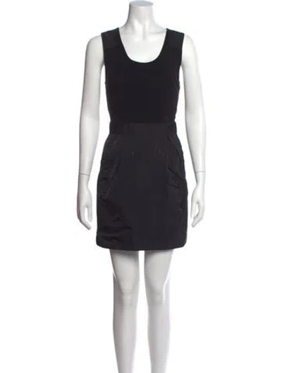 Pre-owned Theory Crew Neck Mini Dress In Black