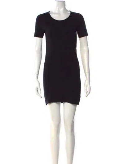 Pre-owned Theory Crew Neck Mini Dress In Black